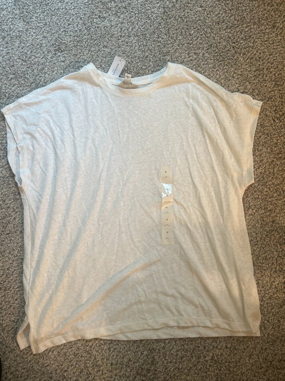 Banana Republic Linen Blend Short Sleeve Crew Neck Tee Size M